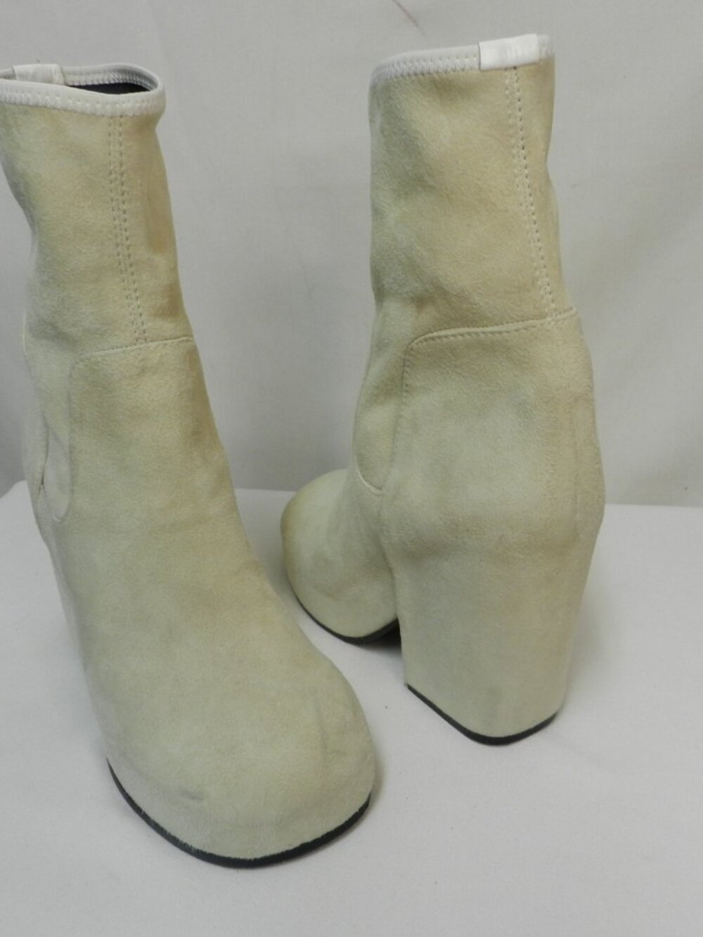 Random Identities Suede Platform cream Sock Boots Size 39 US 8 wedge heeled